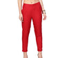 Juniper Women Red Cotton Flex Solid Slim Fit Pant/Slim Pant | Swadesiicart