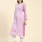 HOUSE OF KARI Cotton Floral Embroidered Chikankari Kurta | Swadesiicart