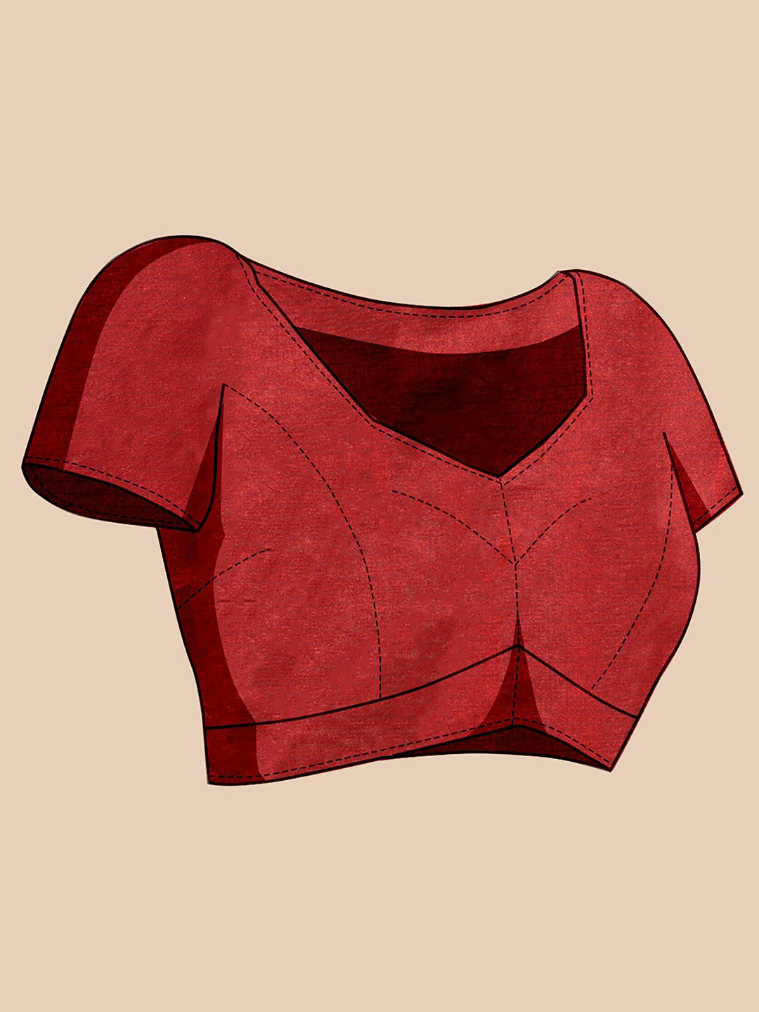 Kalini Red Silk Blend Designer Banarasi Saree | Swadesiicart