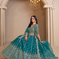 Monjolika Fashion Art Silk Embroidered Teal Lehenga Choli - Swadesiicart