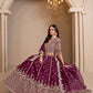Monjolika Fashion Art Silk Embroidered Dark Purple Lehenga Choli - Swadesiicart