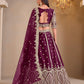 Monjolika Fashion Art Silk Embroidered Dark Purple Lehenga Choli - Swadesiicart