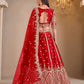 Monjolika Fashion Art Silk Embroidered Red Lehenga Choli - Swadesiicart