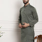 Sojanya Band Collar Ethnic Motifs Woven Design Kurta | Swadesiicart