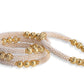 Gold-Polished Alloy Pearl With Gold Studs Bangles - The Pari - Swadesiicart