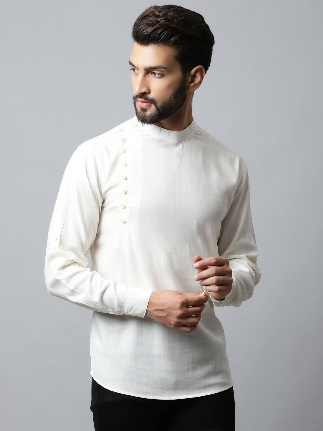Even Apparels White Color Pure Cotton Men's Kurta With Side Placket (MMS135) | Swadesiicart