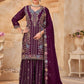 Anaita Maroon Vichitra Silk Readymade Palazzo Suit with Embroidery & Lace Work