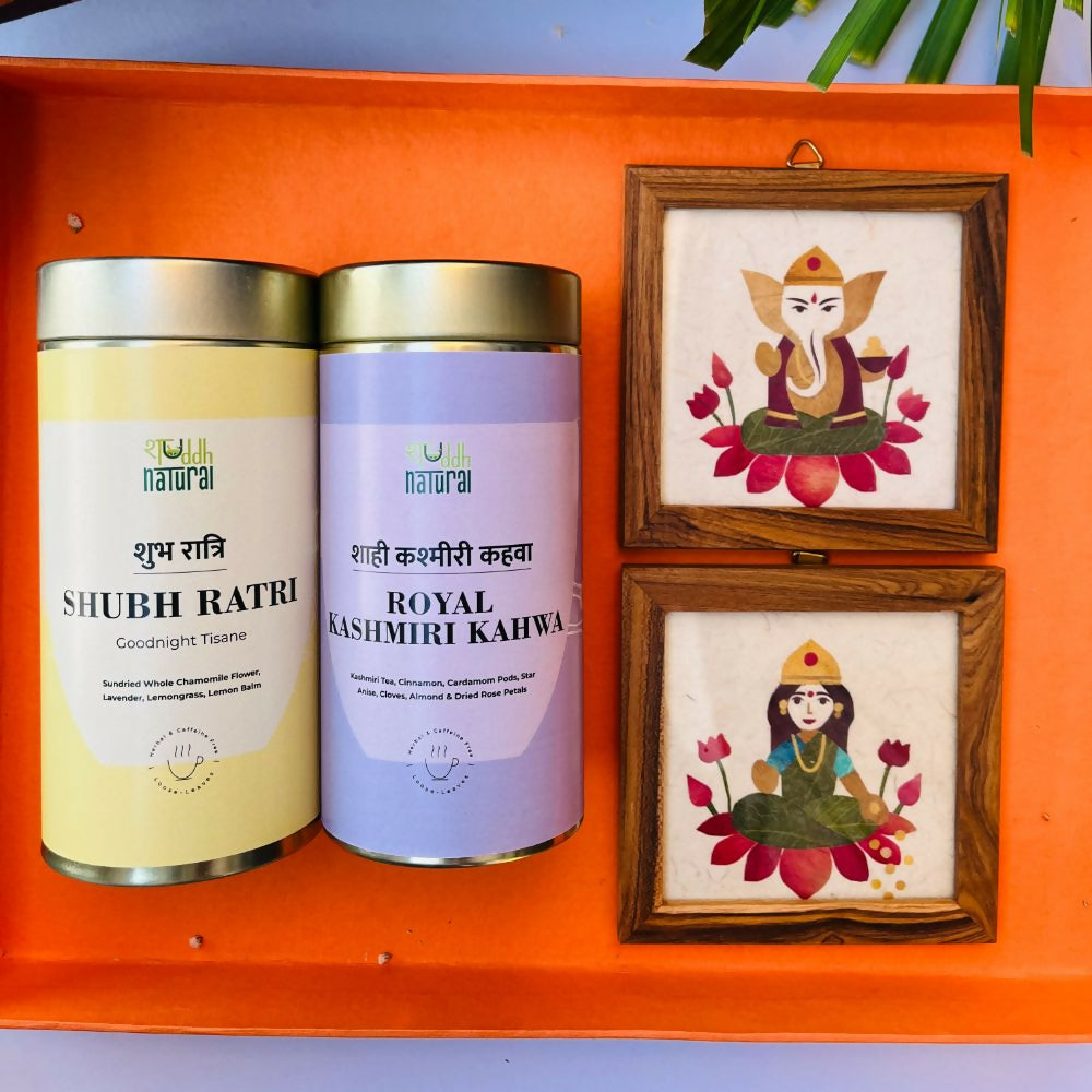 Shuddh Natural Festive Diwali Gift Hamper Ganesh Laxmi - Tea | Swadesiicart