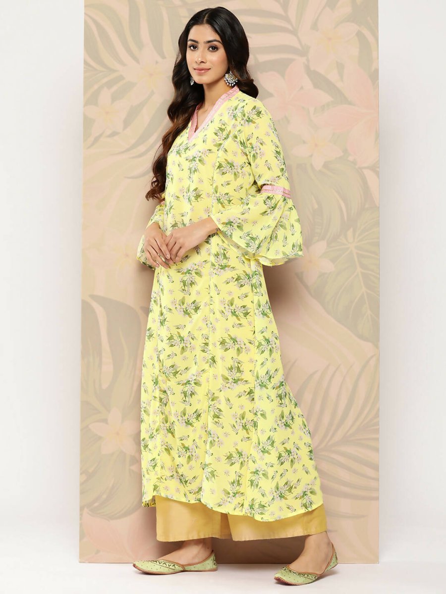 Ahalyaa Women's Traditional wear Kurta - Yellow | Swadesiicart