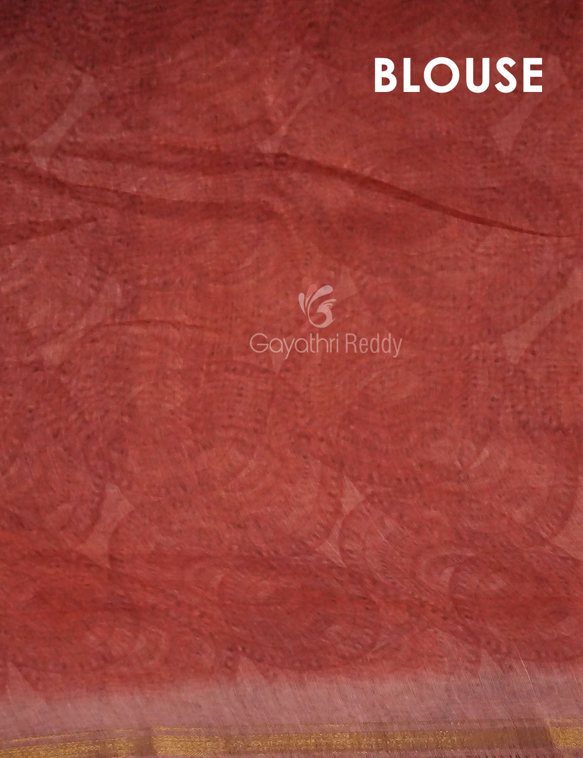 Peachish Orange Colour Abstract Print Semi Chanderi Saree By Gayathri Reddy Designer Studio | Swadesiicart