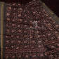 Dark Coffee Brown Colour Lotus Design Semi Chanderi Saree By Gayathri Reddy Designer Studio | Swadesiicart