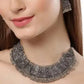 Tehzeeb Creations Women's German Silver Oxidised Necklace And Earrings Set - Swadesiicart