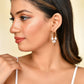 VOJ Women Gold-Polished Pearl Stainless Steel Hoop Earrings - Swadesiicart