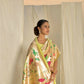 Vishnu Weaves Women's Pista Paithani Silk Zari Woven Saree with Unstitched Blouse - Swadesiicart