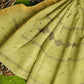 Exclusive Collection 100% Pure Cotton Green Saree With Printed Work - Swadesiicart