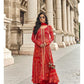 Anaita Red Faux Georgette Printed Embroidered Readymade Salwar Suit
