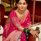 Monjolika Fashion Rani Pink Banarasi Weaving Dola Silk Wedding Saree | Swadesiicart