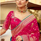 Monjolika Fashion Rani Pink Banarasi Weaving Dola Silk Wedding Saree | Swadesiicart