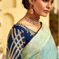 Monjolika Fashion Sky Blue Banarasi Weaving Dola Silk Wedding Saree | Swadesiicart