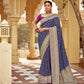 Monjolika Fashion Navy Blue Banarasi Weaving Dola Silk Wedding Saree | Swadesiicart