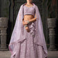 Monjolika Fashion Lavender Net Lehenga Choli In Thread Embroidered - Swadesiicart