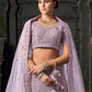 Monjolika Fashion Lavender Net Lehenga Choli In Thread Embroidered - Swadesiicart