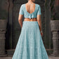 Monjolika Fashion Sky blue Net Lehenga Choli In Thread Embroidered - Swadesiicart