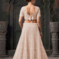 Monjolika Fashion Cream Net Lehenga Choli In Thread Embroidered - Swadesiicart