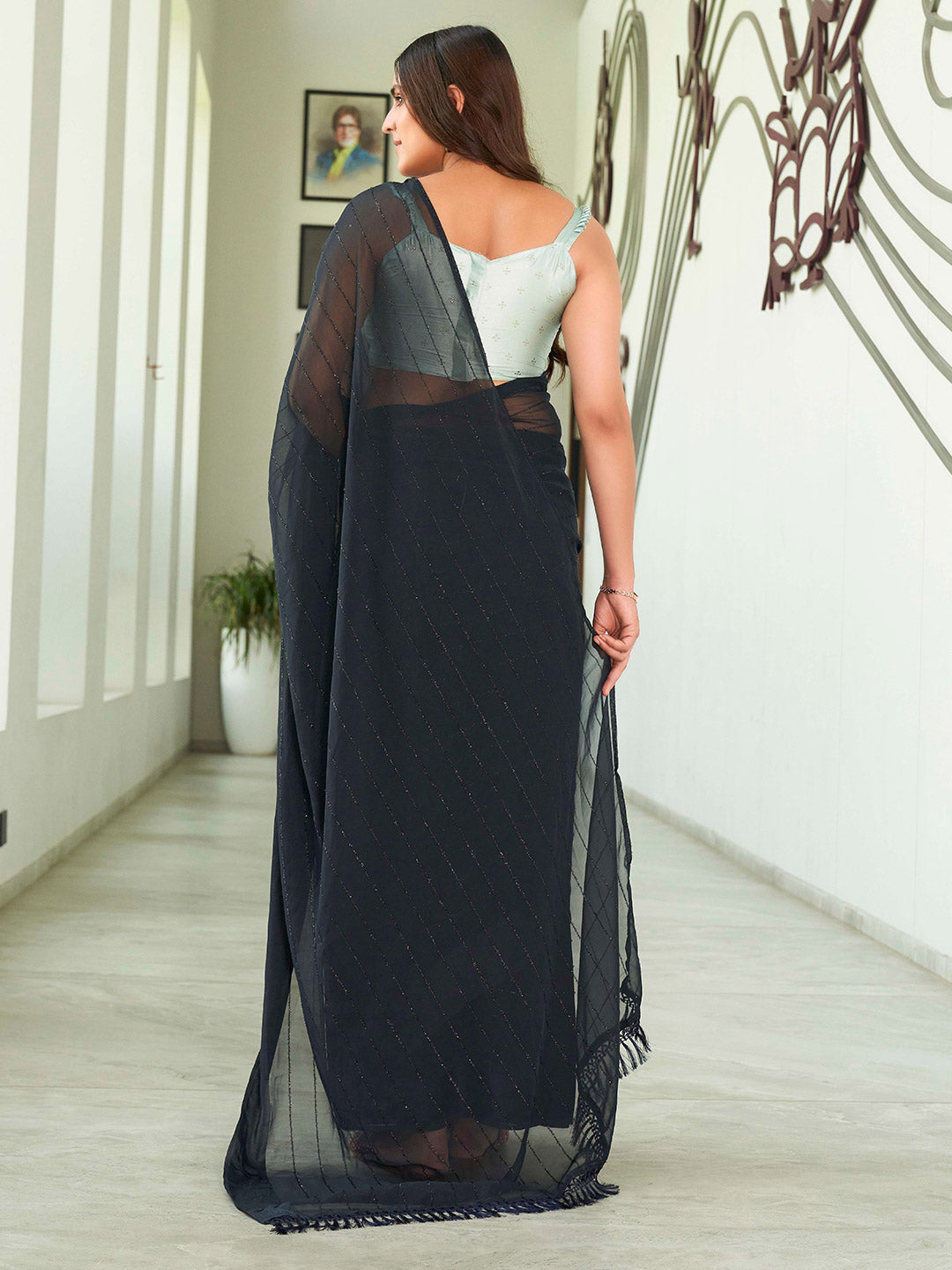 Tikhi Imli Georgette Ready to Wear Saree | Swadesiicart