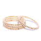 Gold-Polished Alloy Pearl And Rhinestones Studded Bangle Set - The Pari - Swadesiicart