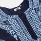 ADA Women Blue Chikankari Hand Embroidered Cotton Straight Sustainable Handloom Kurta | Swadesiicart