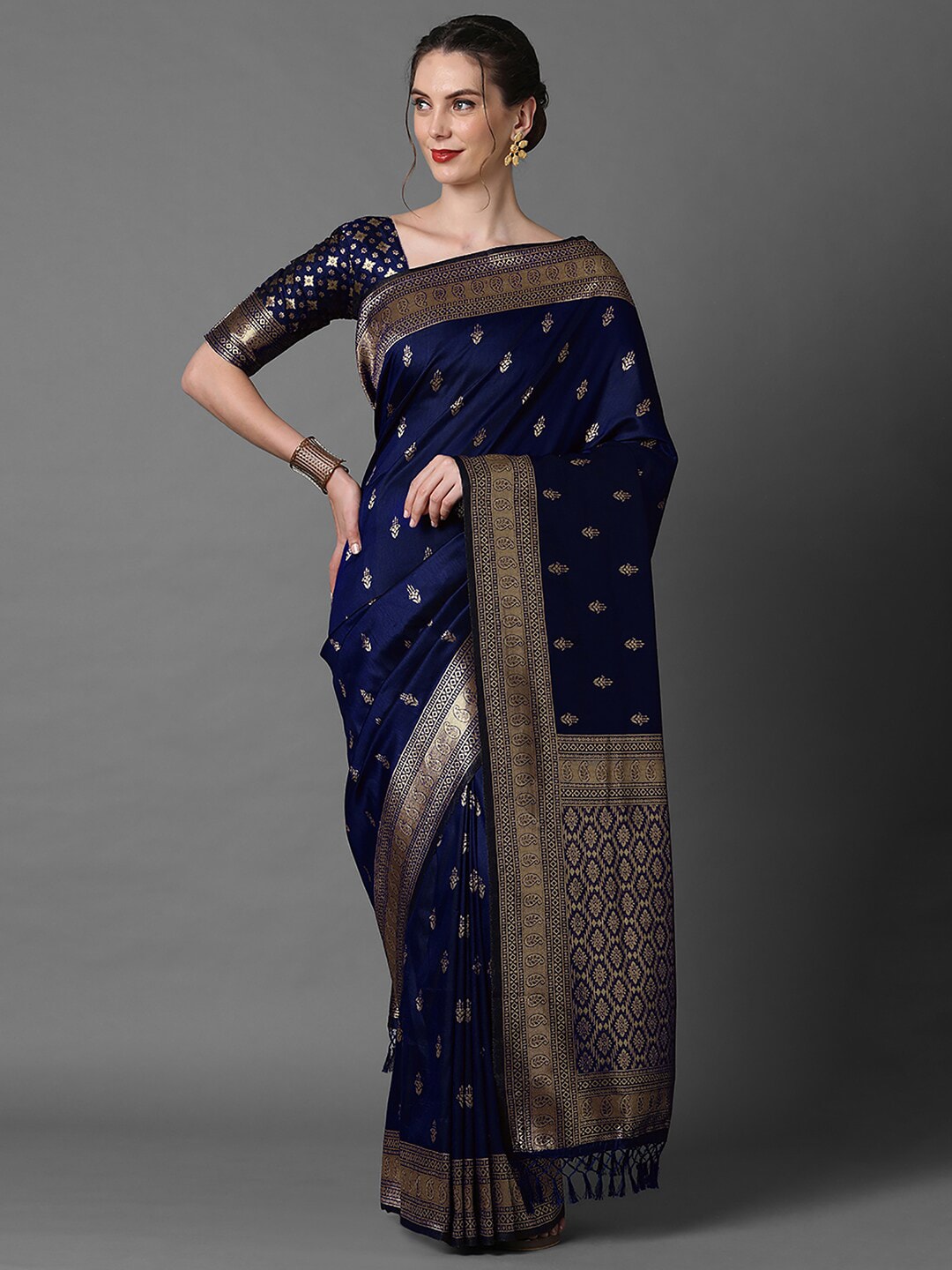 Mitera Ethnic Motifs Woven Design Zari Banarasi Saree | Swadesiicart