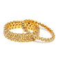 Gold-Polished Alloy Golden Colour Kundan Bangle - The Pari - The Pari - Dinesh Associates
