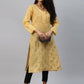 ADA Women Beige & Black Ethnic Motifs Embroidered Chikankari Handloom Kurta with Trousers | Swadesiicart