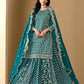 Monjolika Fashion Jacquard Work Dola Teal Readymade Lehenga Choli - Swadesiicart