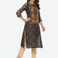 Biba Women Floral Printed Boat Neck Cotton Kurta - Swadesiicart