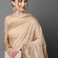 Mitera Cream-Coloured & Gold-Coloured Ethnic Motifs Silk Blend Banarasi Saree | Swadesiicart