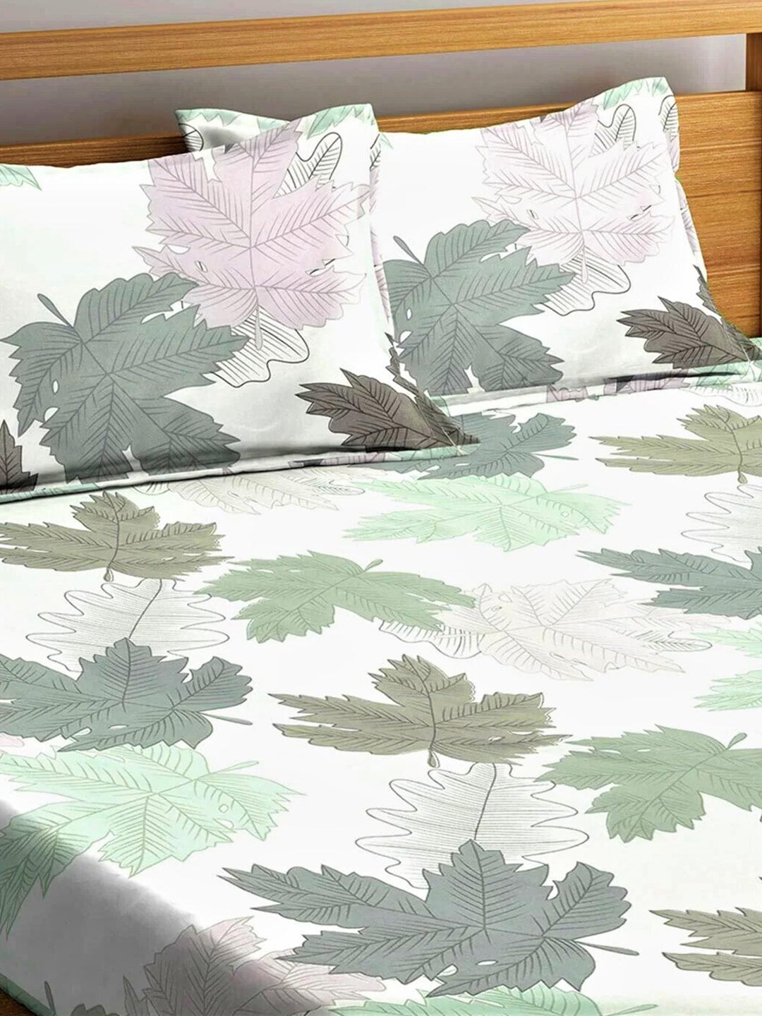 Home Sizzler Multicolour Printed 144 TC Bedsheet with Pillow Covers - Swadesiicart