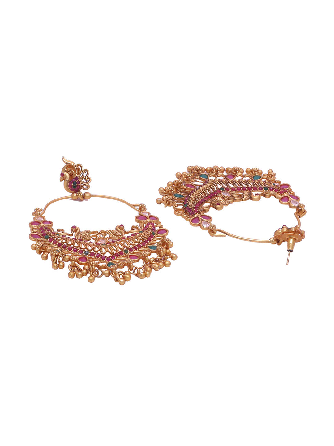 Shoshaa Gold-Polished Handcrafted Contemporary Chandbalis - Swadesiicart