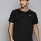 Alcis Men Black Slim Fit Running T-shirt | Swadesiicart