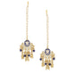 Shoshaa Women Gold-Polished Blue Contemporary Drop Earrings | Swadesiicart