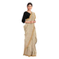 Exclusive Collection 100% Pure Cotton Light Brown Saree With Printed Work - Swadesiicart