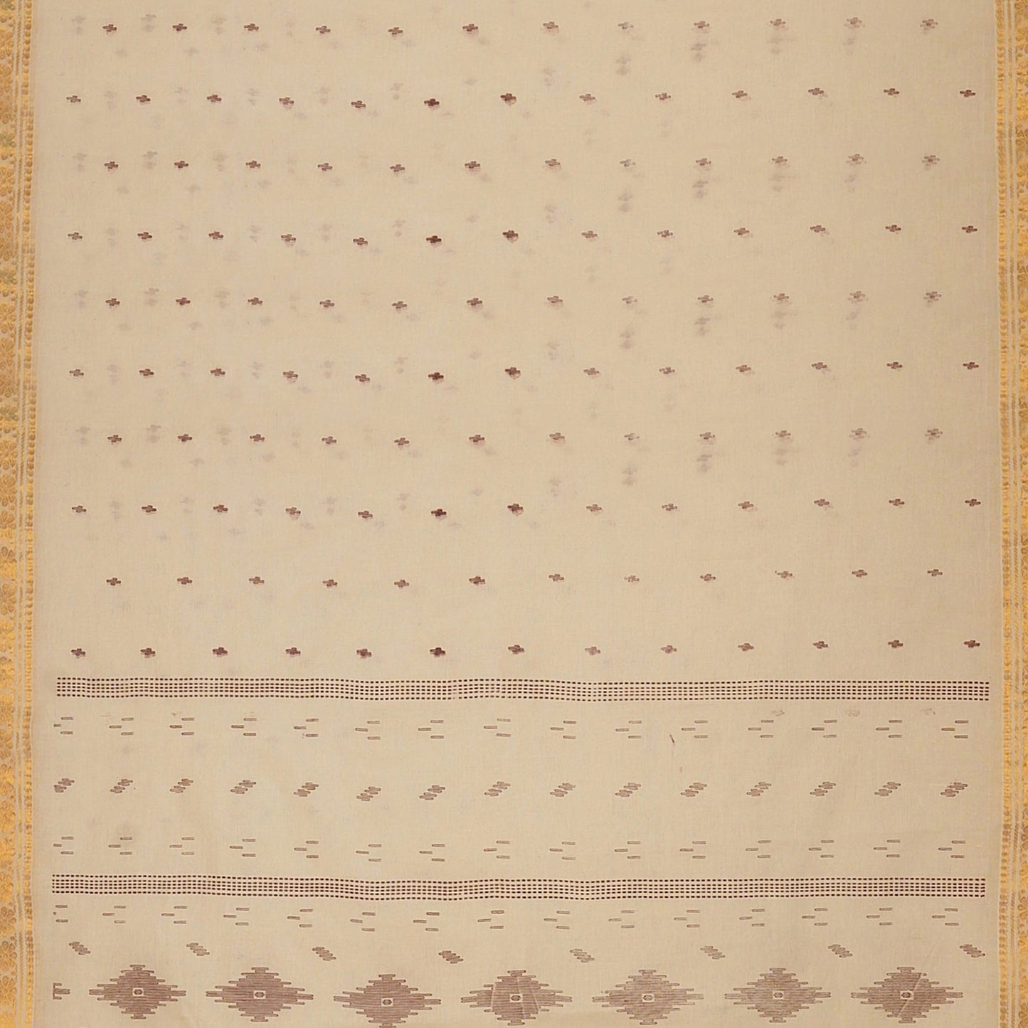 Exclusive Collection 100% Pure Cotton Light Brown Saree With Printed Work - Swadesiicart