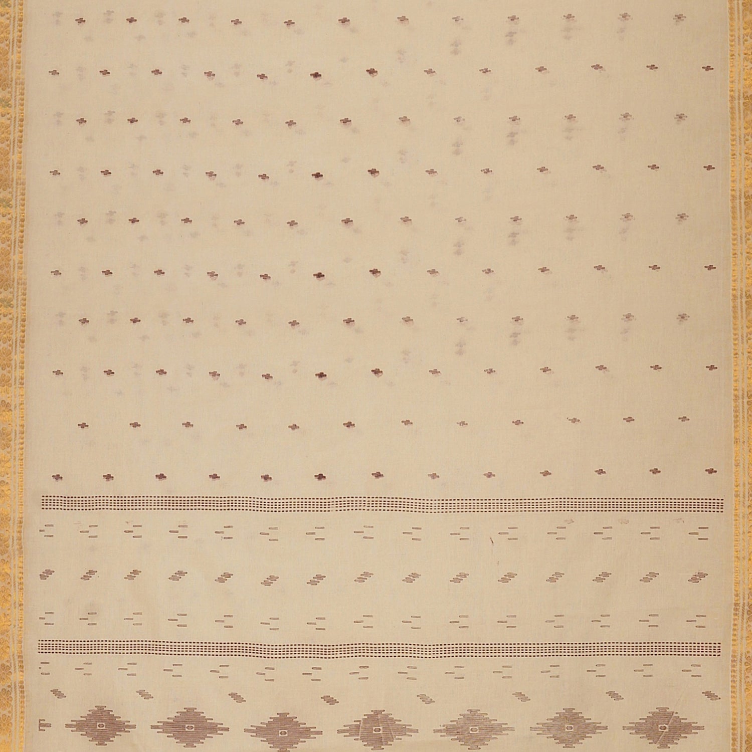 Exclusive Collection 100% Pure Cotton Light Brown Saree With Printed Work - Swadesiicart