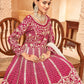Anaita Red Embroidered Art Silk Anarkali Suit