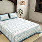 JAIPUR FABRIC Blue Ethnic Motifs Cotton 250 TC Super King Bedsheet With 2 Pillow Covers | Swadesiicart