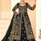 Monjolika Fashion Black Embroidered Velvet Designer Long Lehenga Choli - Swadesiicart
