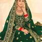 Monjolika Fashion Green Embroidered Velvet Designer Long Lehenga Choli - Swadesiicart