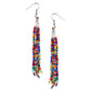 Cardinal Red & Green Beaded Multistring Necklace & Earrings Set - Swadesiicart
