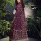 Anaita Wine Viscose Simar Jacquard Stitched Handmade Khatli Work Anarkali Gown